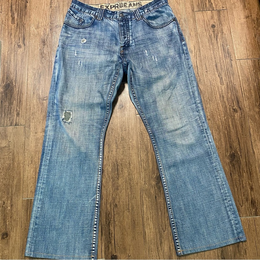 Express jeans Kingston 38x32 Blue Distressed Jeans